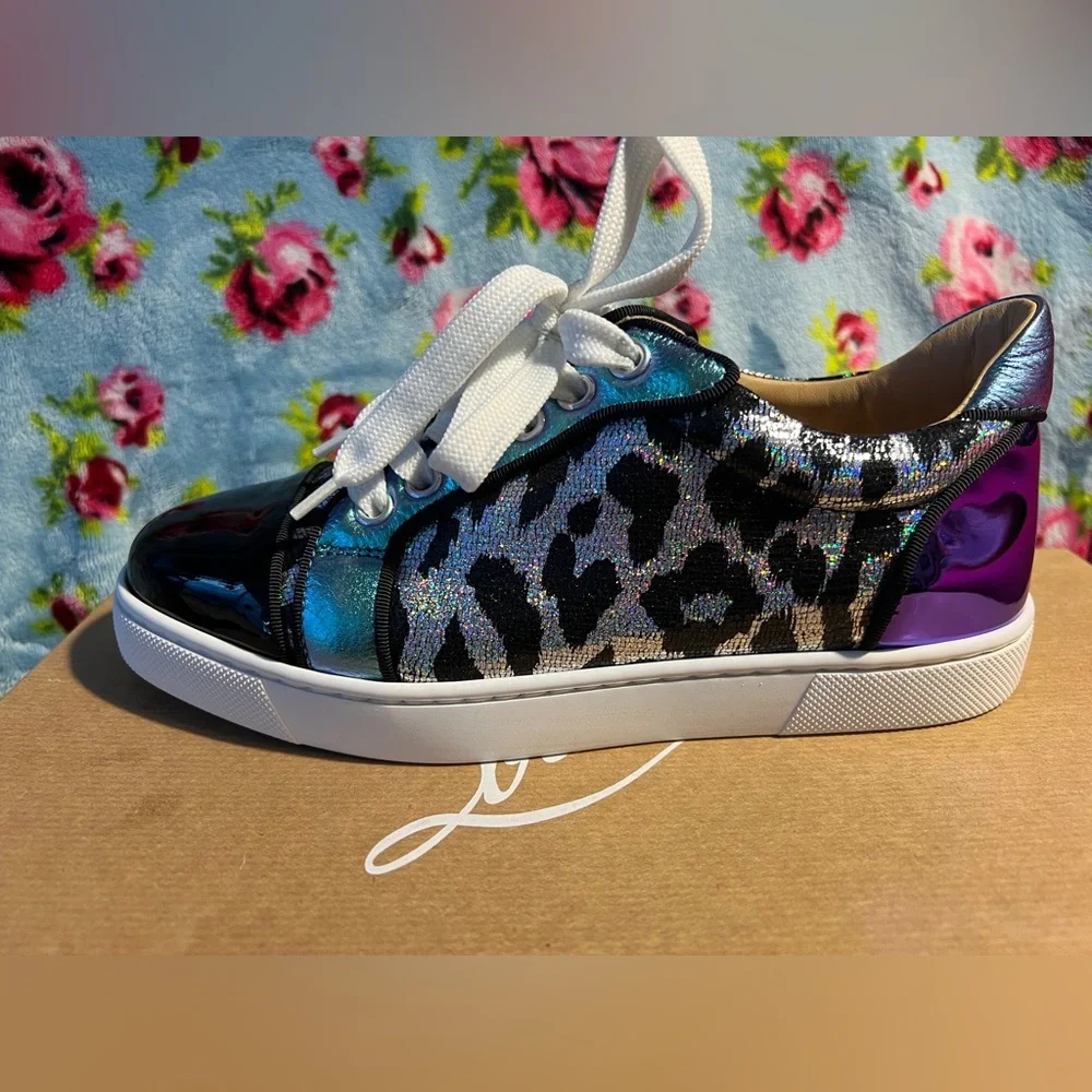 Christian Louboutin Vieira Orlato Sneaker - metallic, holographic leopard print - Picture 9 of 16